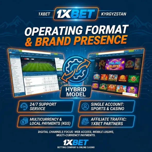 Формат работы и присутствие бренда 1xBet
